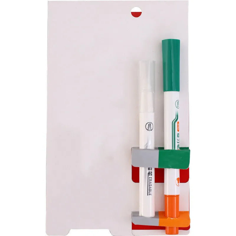 Green erasable highlighter pen set with correction pen and eraser on card packaging