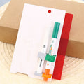 Green erasable highlighter pen set with correction pen and eraser on card packaging