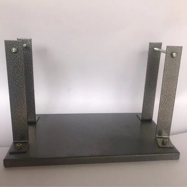 Black iron flip chip bracket for mounting a portable electric planer, showing its 285mm length.
