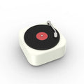 Wireless mini portable record vinyl bluetooth speaker in blue with compact 65x65x62mm size