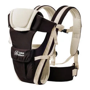 Four Seasons baby carrier sling in polyester-cotton fabric showing multiple carrying positions