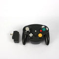 NGC wireless game controller for Wii and GameCube in multiple colours on a white background.