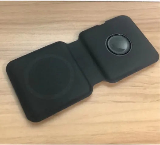 White 2 in 1 magnetic wireless charger with foldable design and dual charging pads