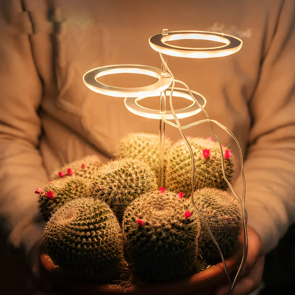 USB LED full spectrum grow light for indoor plants with transparent body and aluminium components