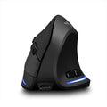 F35 wireless charging vertical gaming mouse in black with 6 buttons and USB receiver