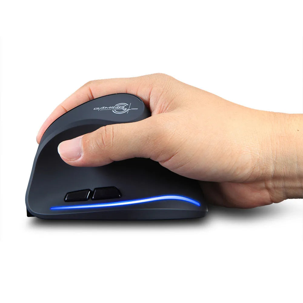 F35 wireless charging vertical gaming mouse in black with 6 buttons and USB receiver