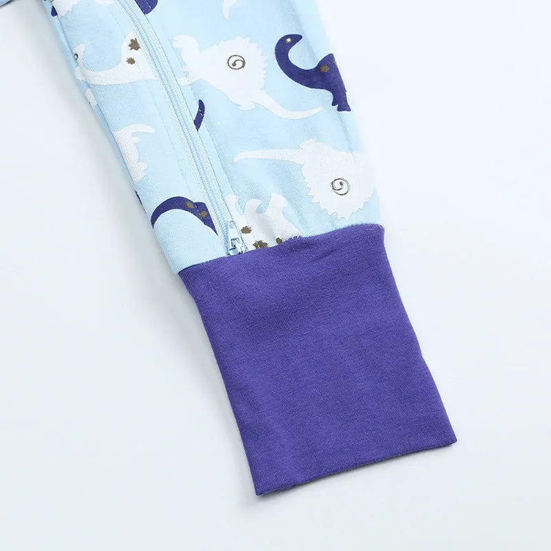 Blue cotton baby jumpsuit with zipper closure short sleeves size 66cm