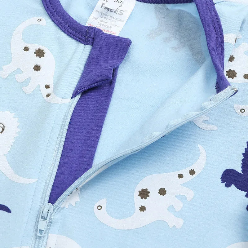 Blue cotton baby jumpsuit with zipper closure short sleeves size 66cm