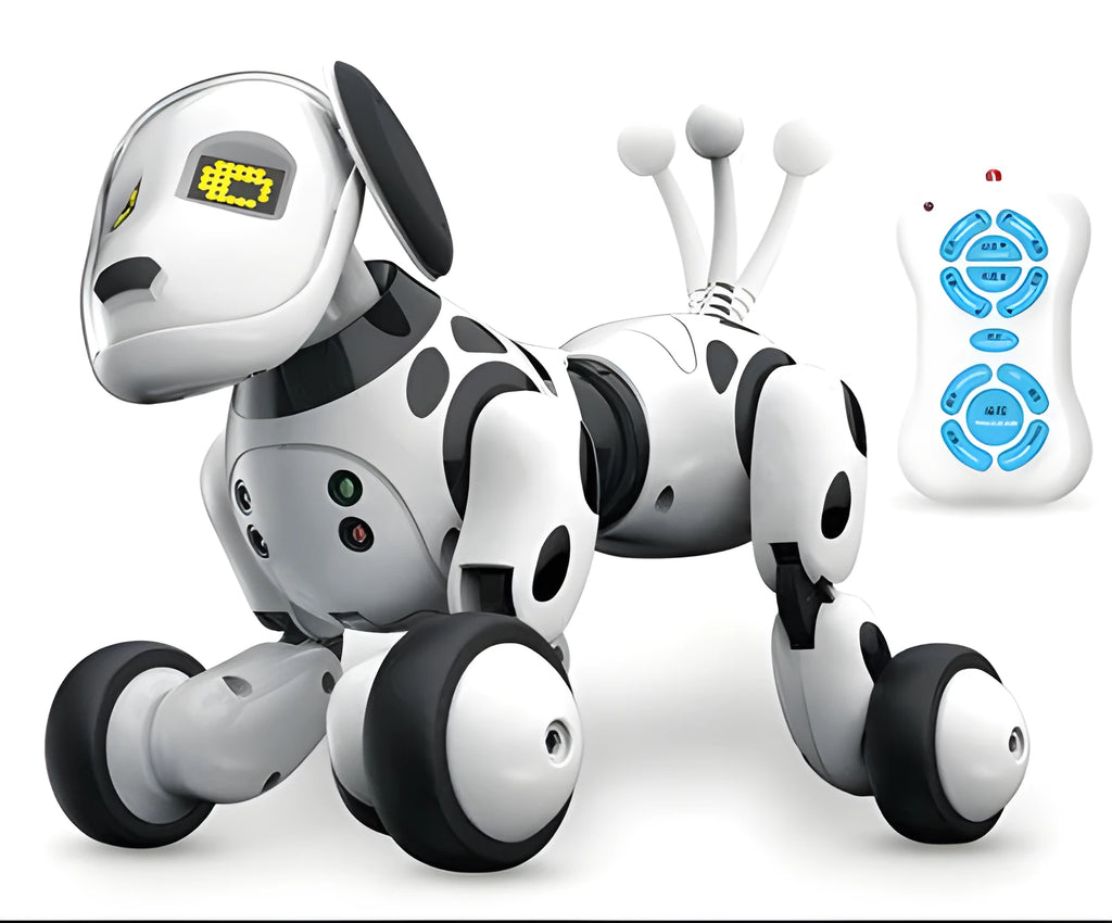 Smart robot dog electronic pet toy with LED eyes and ABS plastic construction