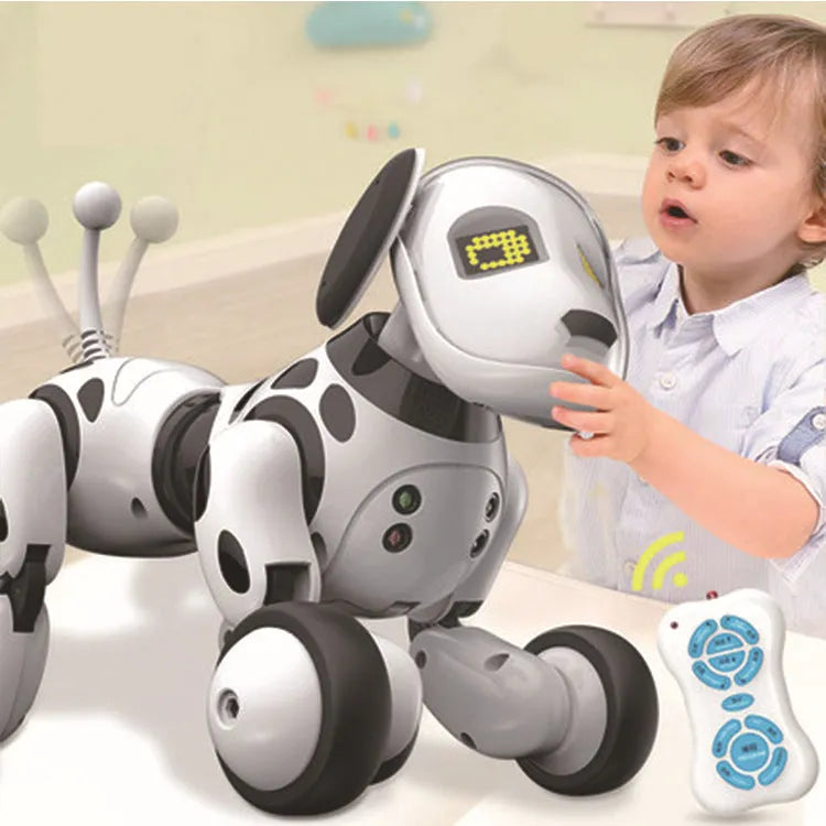 Smart robot dog electronic pet toy with LED eyes and ABS plastic construction
