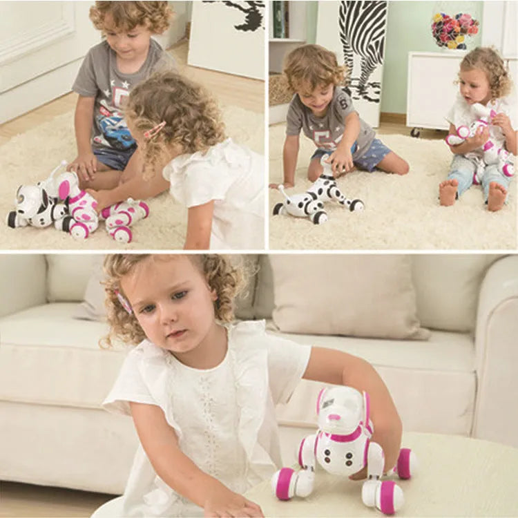 Smart robot dog electronic pet toy with LED eyes and ABS plastic construction
