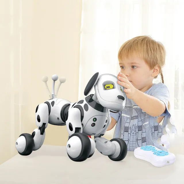 Smart robot dog electronic pet toy with LED eyes and ABS plastic construction