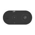 Black circular wireless charger with cooling fan and anti-slip surface for 15W fast charging
