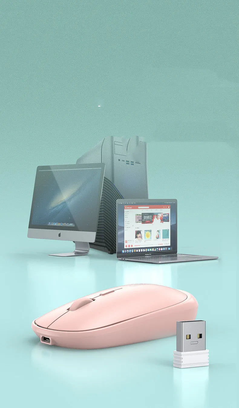 M900 rechargeable wireless mouse ultra-thin for laptop black colour side view