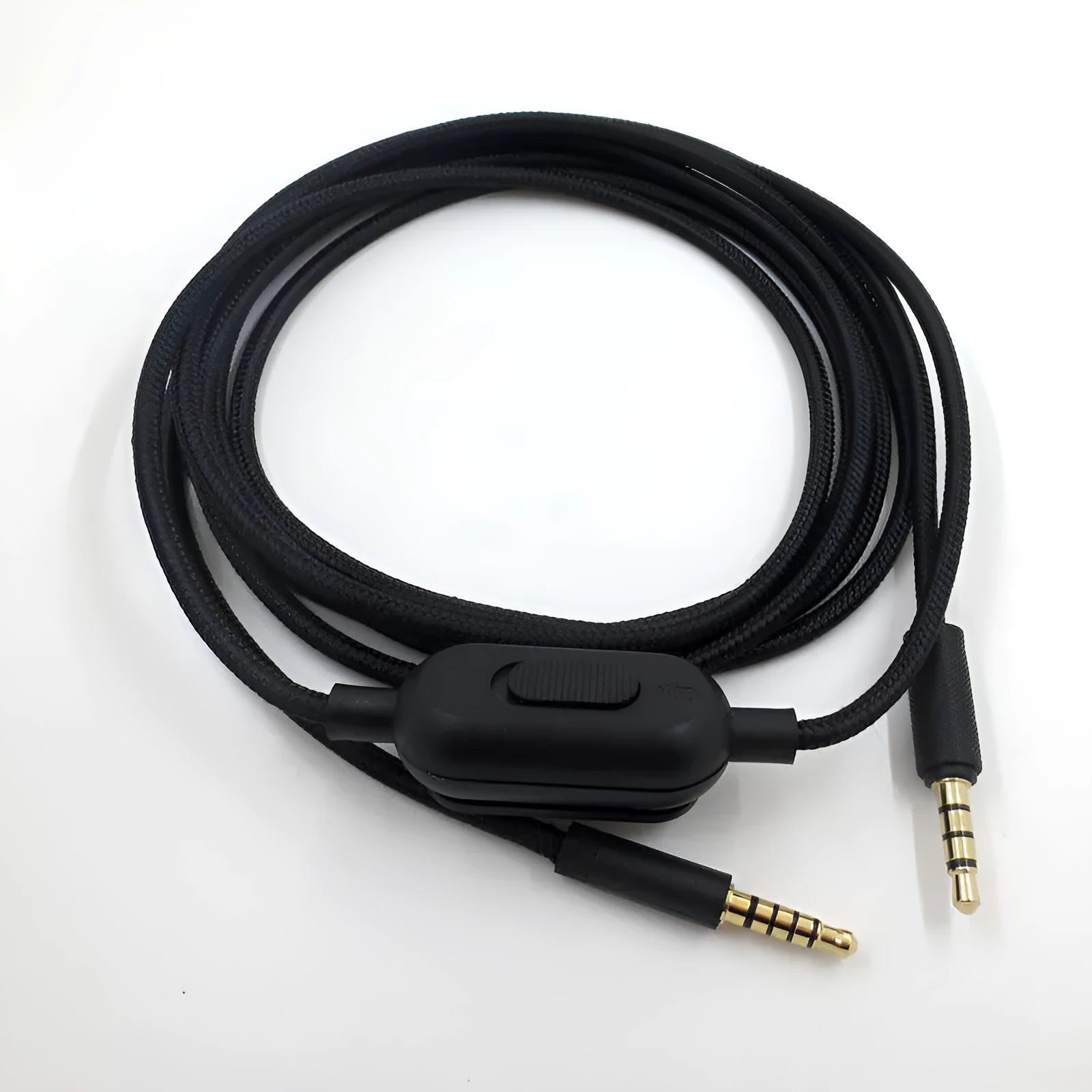 Black universal gaming headset audio cable with oxygen-free copper construction for digital products