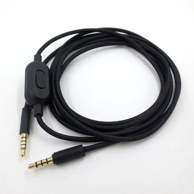 Black universal gaming headset audio cable with oxygen-free copper construction for digital products