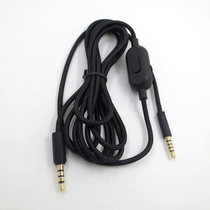 Black universal gaming headset audio cable with oxygen-free copper construction for digital products