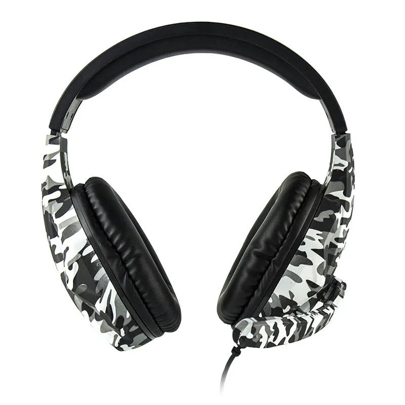 PS4 gaming headset with camouflage design and wired 3.5mm connection