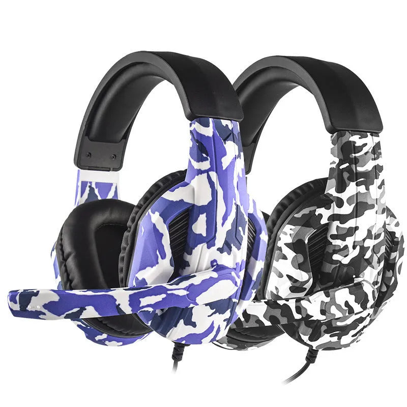 PS4 gaming headset with camouflage design and wired 3.5mm connection