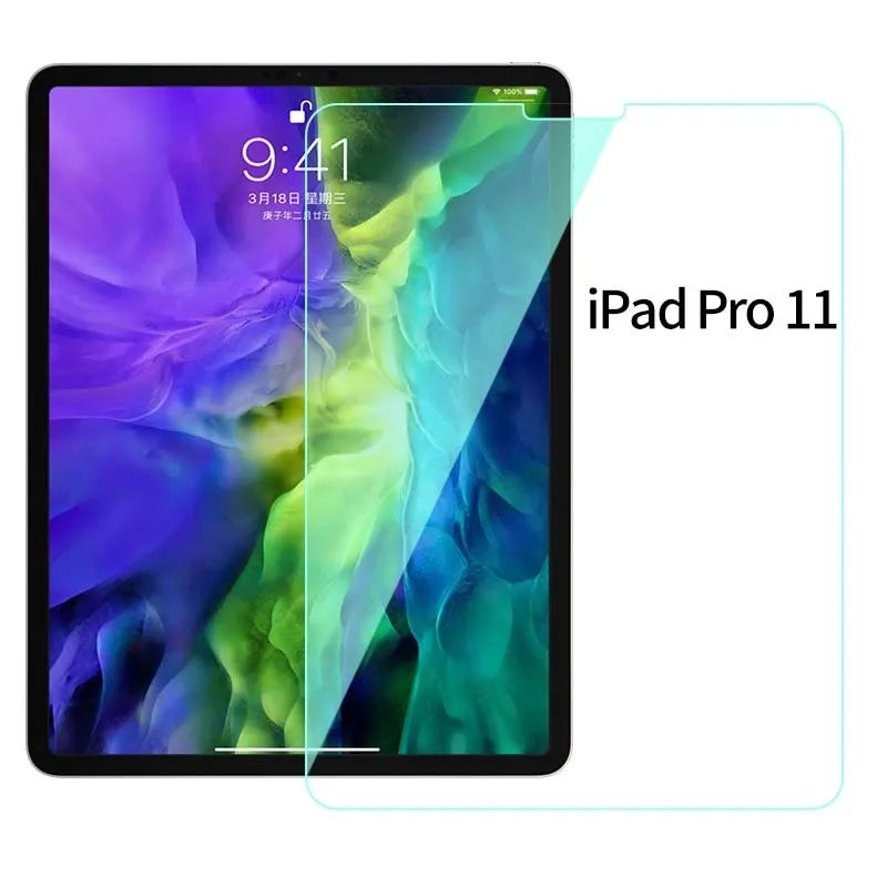 Tempered glass screen protector for iPad Pro 11 and 12.9 with anti-blue light and anti-fingerprint coating
