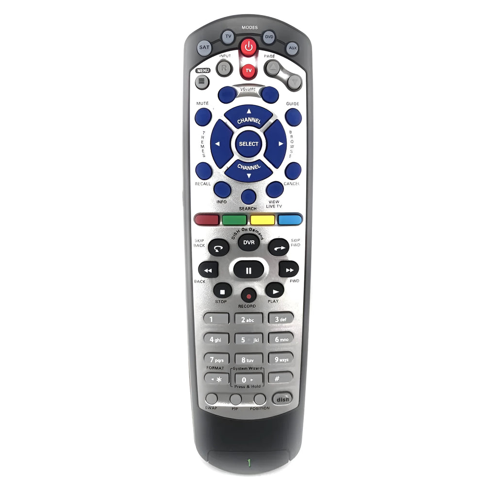 Black flat universal remote control for DISH Network TV BOX compatible with code 20.1.
