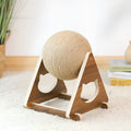 Solid wood cat climbing frame with 20cm diameter scratching board, natural finish