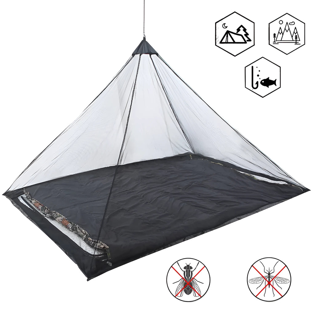 Portable foldable mosquito net tent in green, 50D breathable mesh, 220x120x100cm for camping