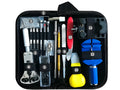 Andu 147-piece watch repair kit in black canvas case with chrome vanadium steel tools and strap remover