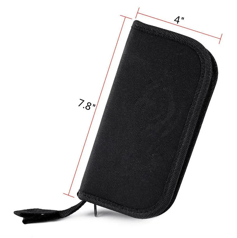 Andu 147-piece watch repair kit in black canvas case with chrome vanadium steel tools and strap remover