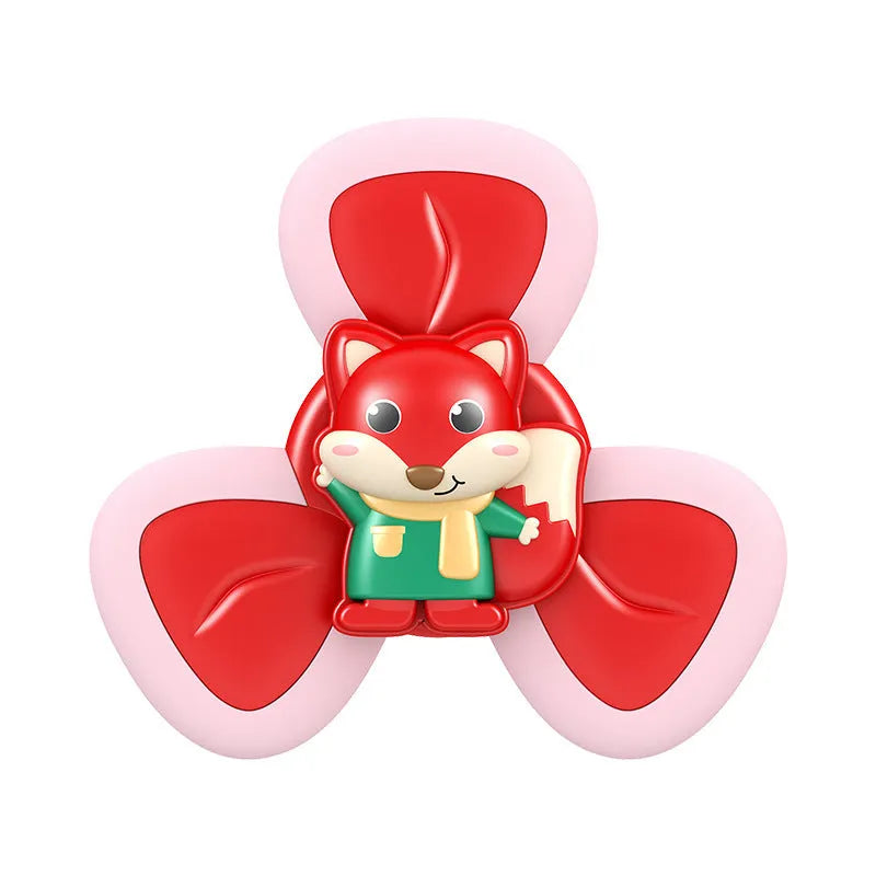Spinning top baby sucker toy with suction cup in 3PCS set, plastic, 18x8.5x13.5cm, for bath and feeding play