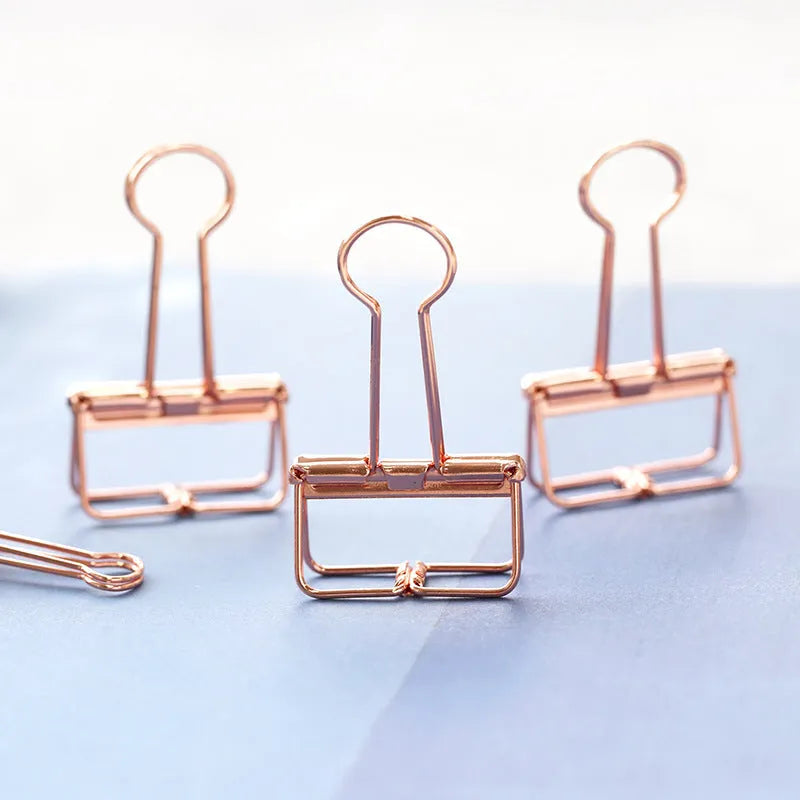 Rose gold metal binder set with book holder for ticket and test paper organisation