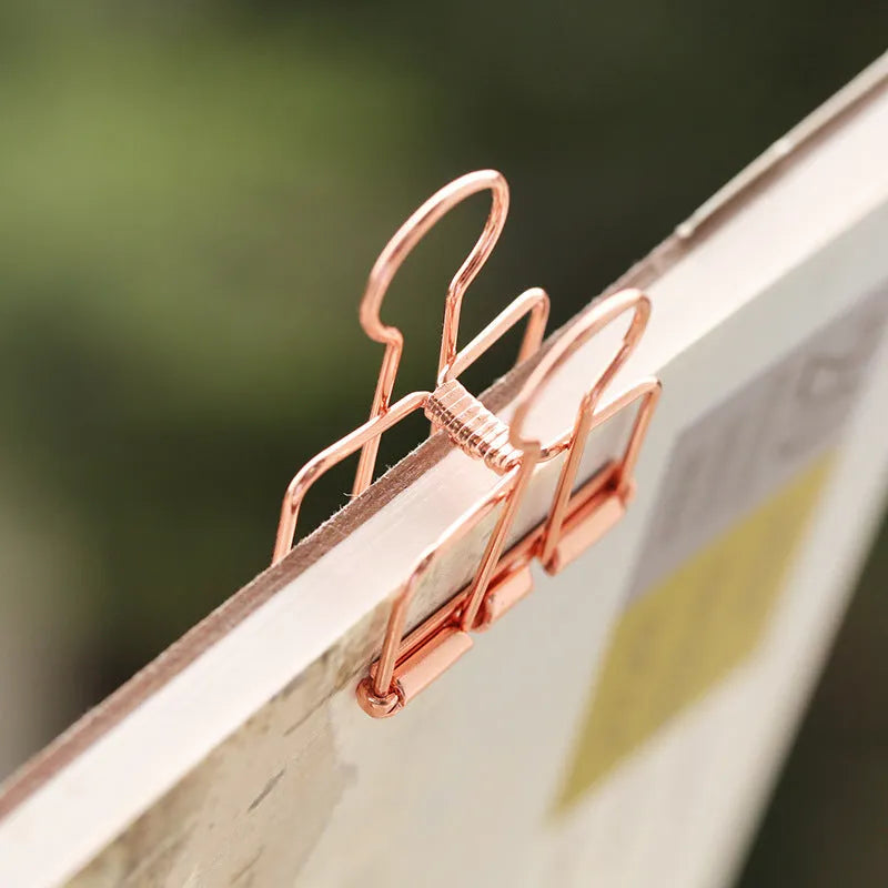 Rose gold metal binder set with book holder for ticket and test paper organisation