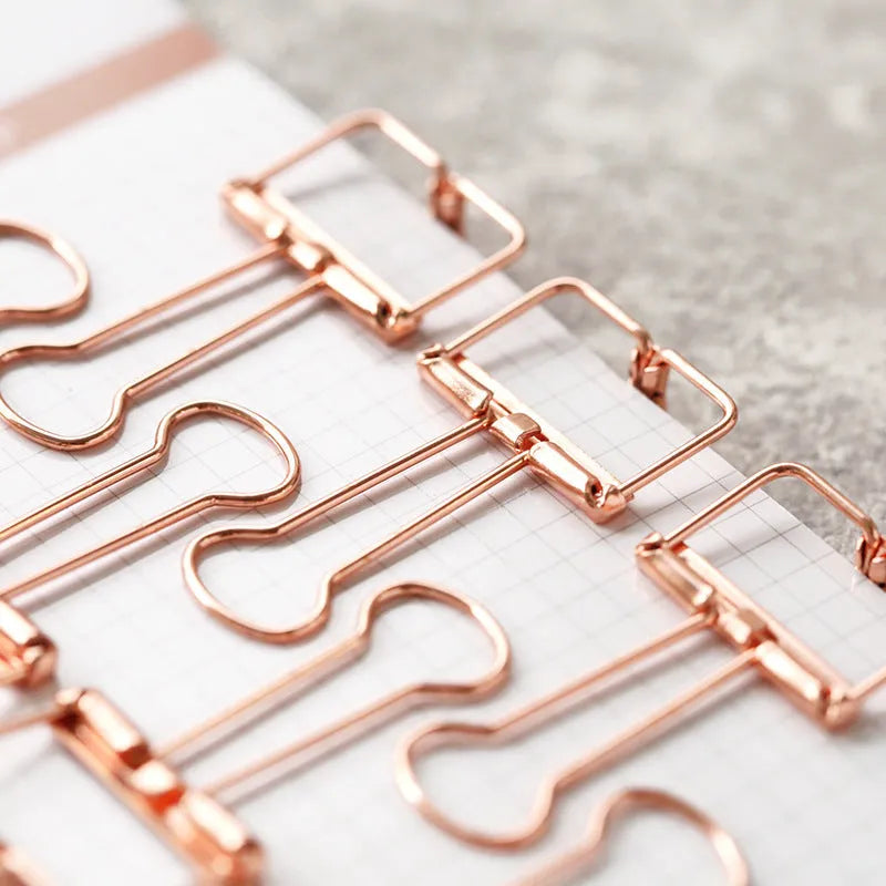 Rose gold metal binder set with book holder for ticket and test paper organisation