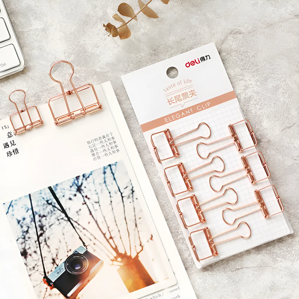 Rose gold metal binder set with book holder for ticket and test paper organisation