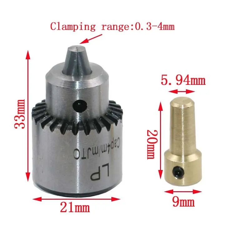 Hard alloy electric drill chuck set with 3.17mm tail hole and sleeve chuck accessory