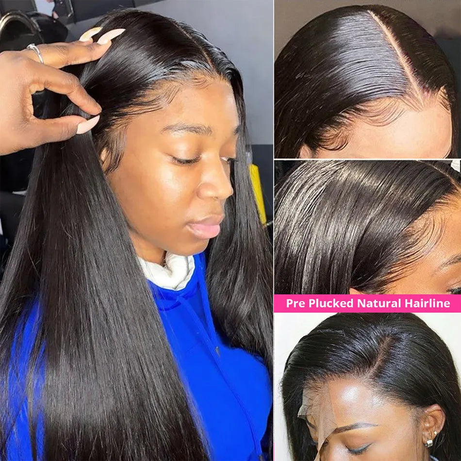 Long straight black chemical fibre wig headgear with natural style and supple finish