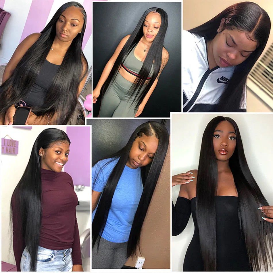 Long straight black chemical fibre wig headgear with natural style and supple finish