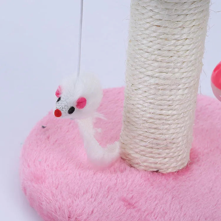 Cat climbing frame kitten table 20cm x 20cm x 22cm in flannel and sisal, available in blue, pink, or yellow