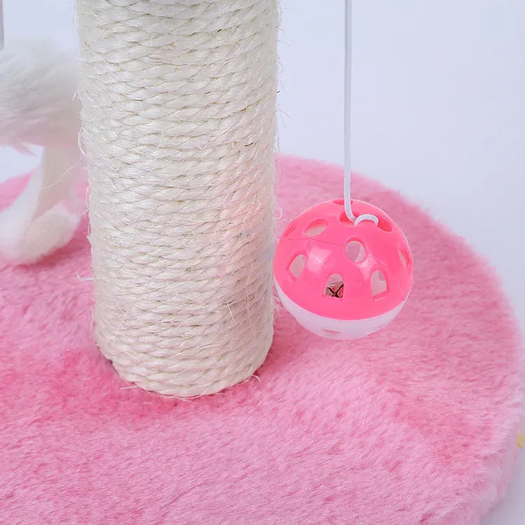 Cat climbing frame kitten table 20cm x 20cm x 22cm in flannel and sisal, available in blue, pink, or yellow