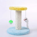 Cat climbing frame kitten table 20cm x 20cm x 22cm in flannel and sisal, available in blue, pink, or yellow