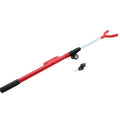 U-shaped anti-theft car steering wheel lock, steel and PVC, 47cm x 9.5cm, black and red, with keys.