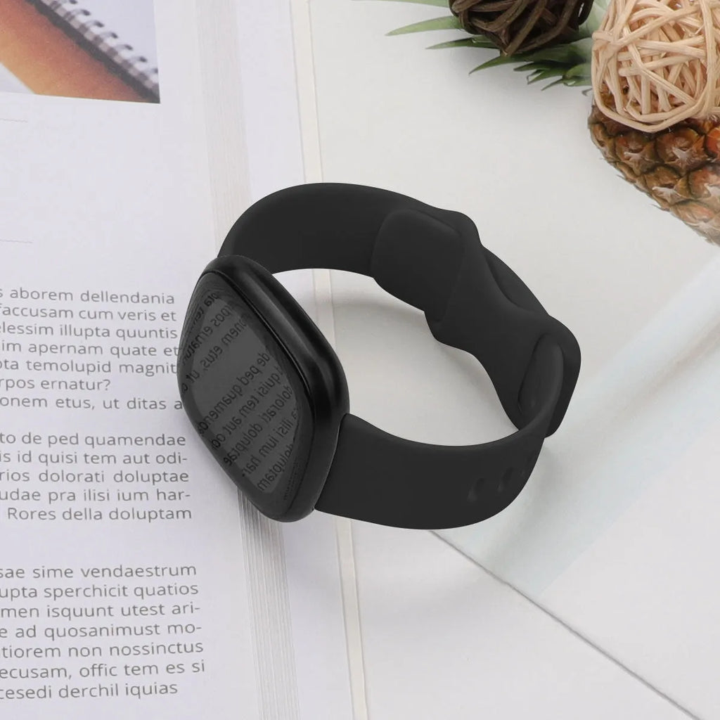 Fitbit Versa3 smartwatch with a TPU silicone replacement strap in one of six available colours