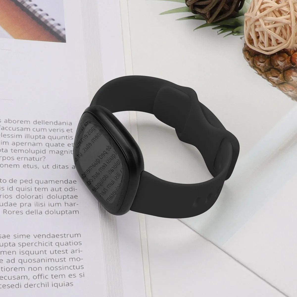 Fitbit Versa3 smartwatch with a TPU silicone replacement strap in one of six available colours