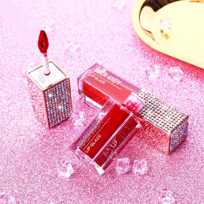 Matte velvet lip gloss tube in 8g packaging with six colour set options