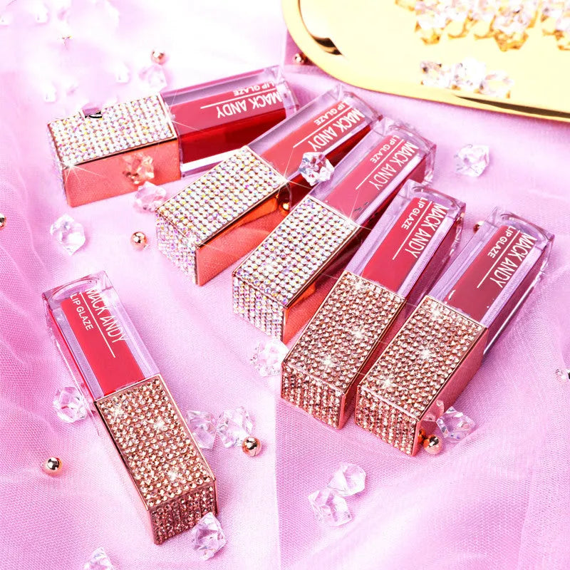 Matte velvet lip gloss tube in 8g packaging with six colour set options