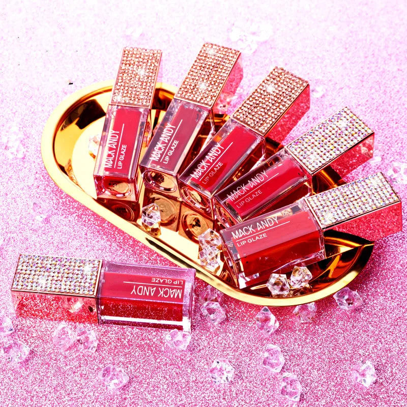 Matte velvet lip gloss tube in 8g packaging with six colour set options