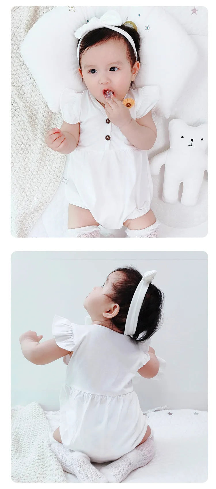 Sleeveless cotton triangle climbing bodysuit for newborn baby in yellow, with sizes 66-90cm