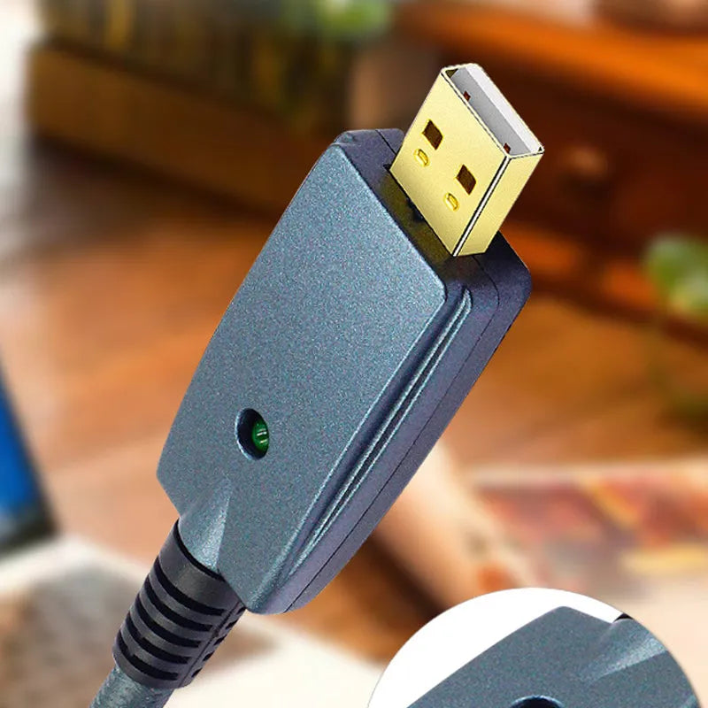 Blue USB male to 6.35mm male audio recording cable 3 metres oxygen-free copper