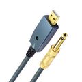 Blue USB male to 6.35mm male audio recording cable 3 metres oxygen-free copper