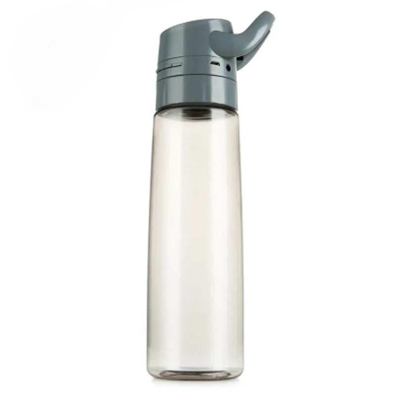 Grey 750ml cycling sports water bottle with integrated Bluetooth audio speaker